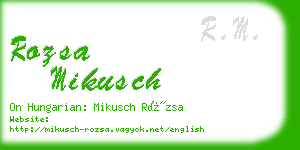 rozsa mikusch business card